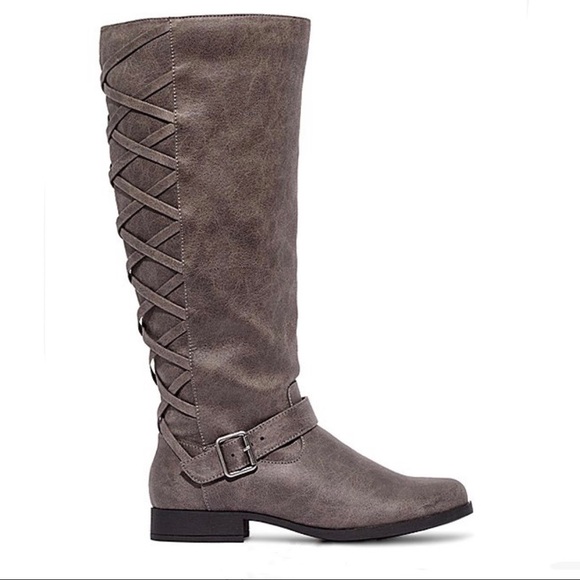 🆕 NWOT Wide Calf “Marnie” Grey Boot - Picture 2 of 5